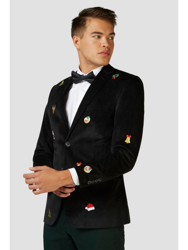 Christmas - X-Mas Icons - Black Blazer Heren Opposuits