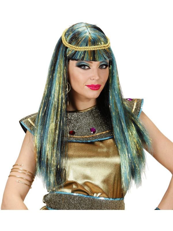 Cleopatra pruik blauw