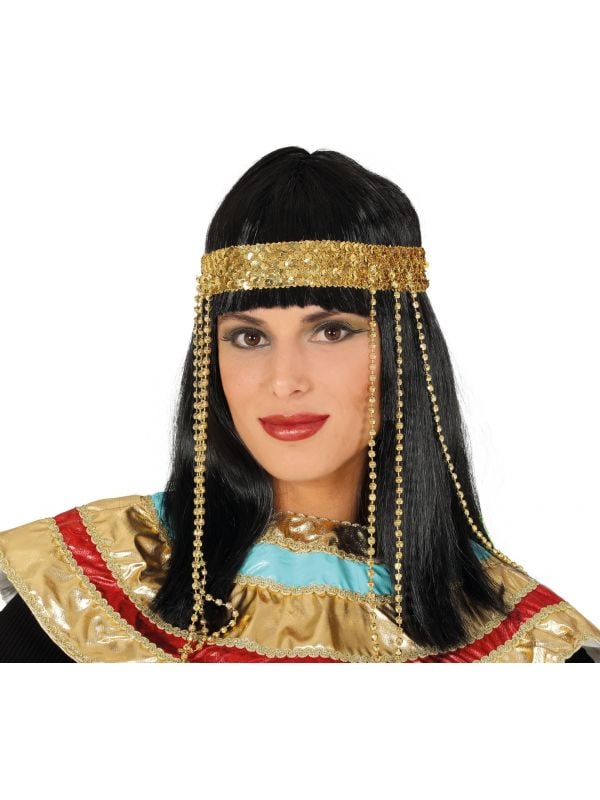 Cleopatra pruik met hoofdband