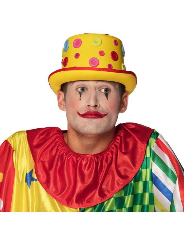Clown hoed met knopen geel main product photo