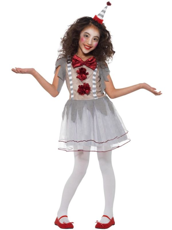 Clown meisjes kostuum grijs main product photo