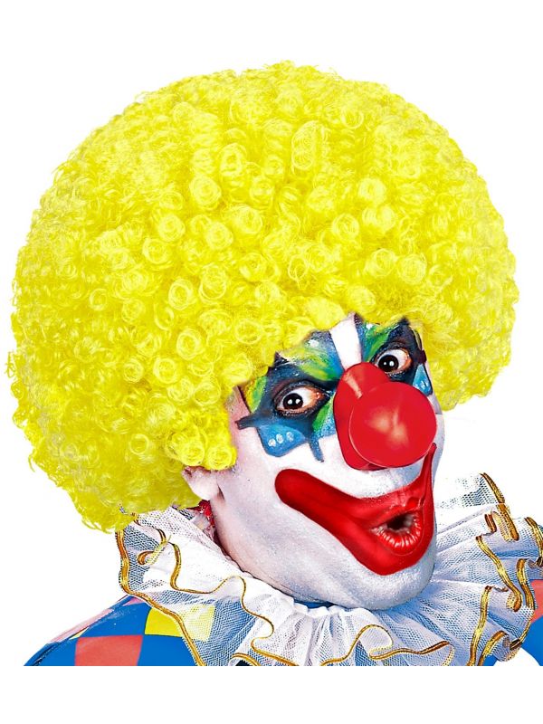 Clown pruik geel