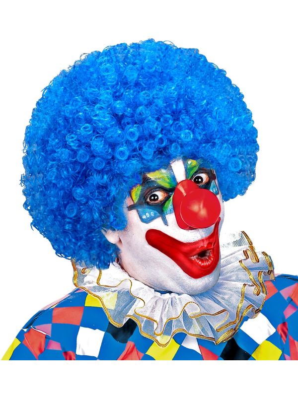 Clown pruik licht blauw