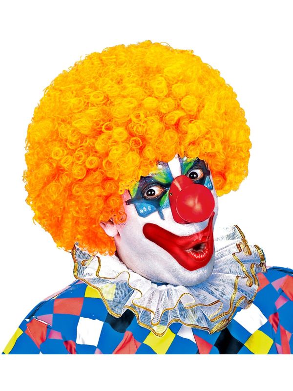 Clown pruik oranje