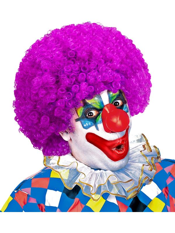 Clown pruik paars