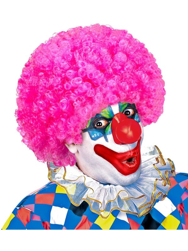 Clown pruik roze