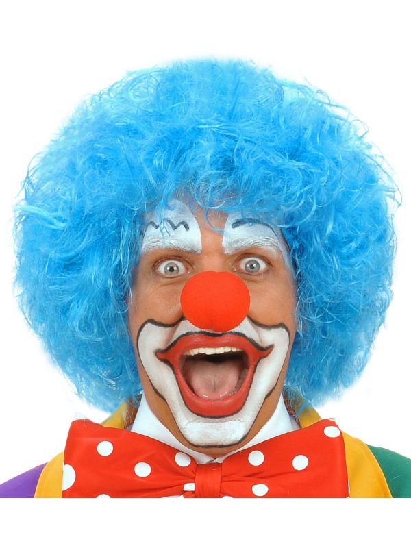 Clowns pruik blauw