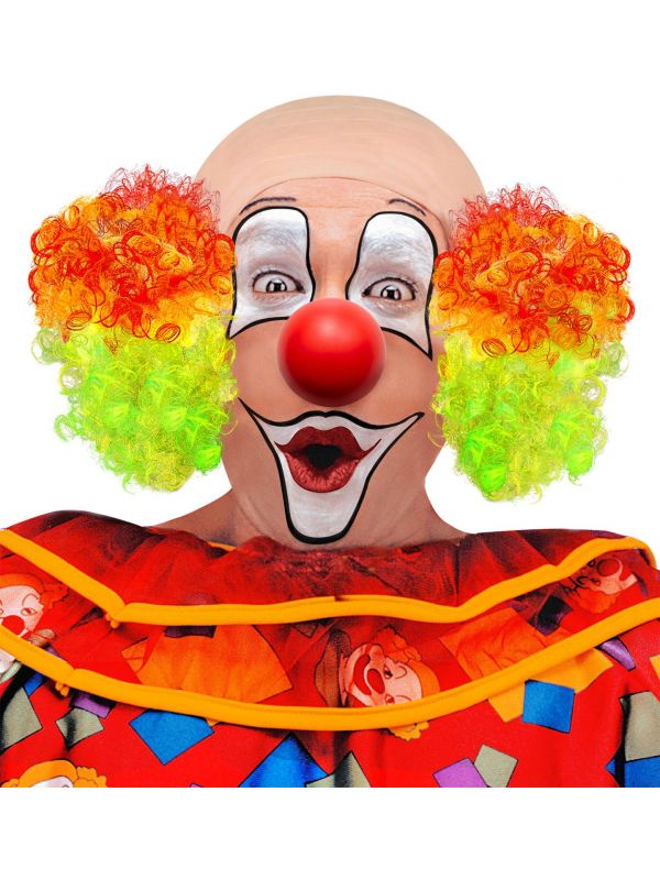 Clowns pruik met kaal hoofd