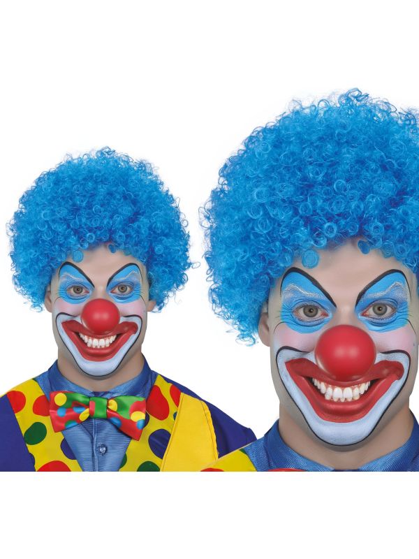 Clownspruik blauw