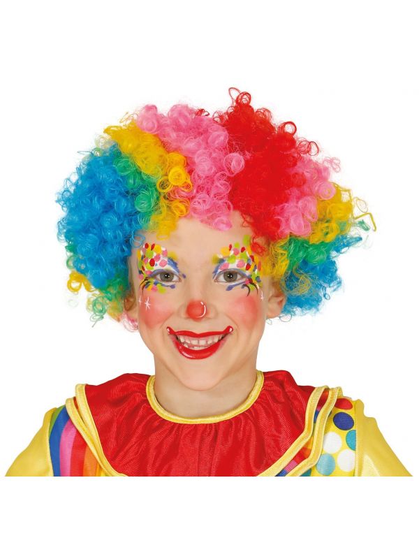 Clownspruik kinderen regenboog