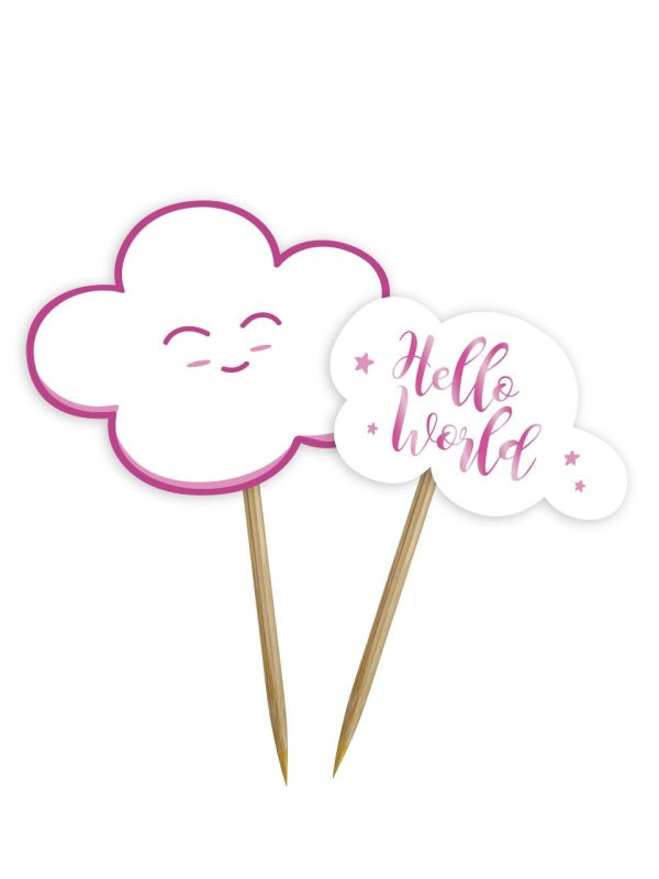 Cocktail prikkers 24 stuks babyshower meisje main product photo