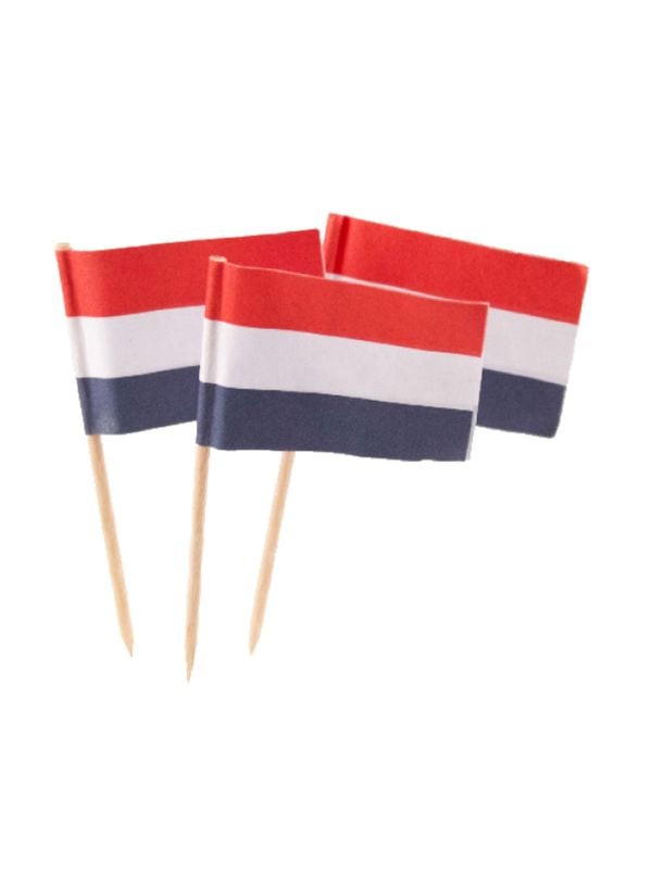 Cocktail prikkers 50 stuks nederlandse vlag