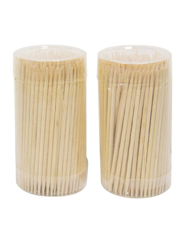 Cocktail prikkers set 400 stuks naturel 6,5cm