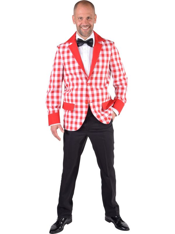 Colbert geblokt rood heren main product photo