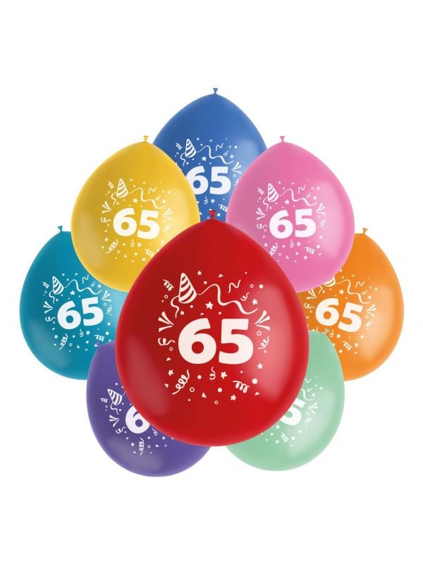 Color pop ballonnen set 65 jaar
