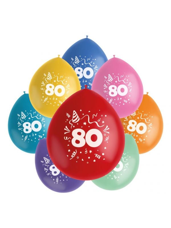 Color pop ballonnen set 80 jaar
