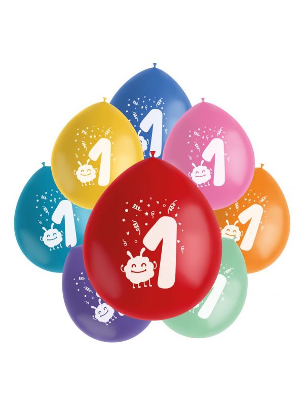 Color pop monsters ballonnen set 1 jaar