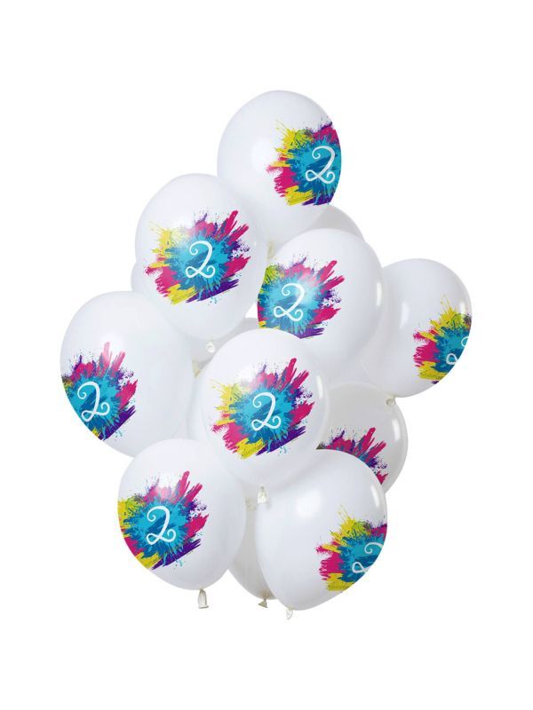 Color splash 2 jaar ballonnen 12 stuks