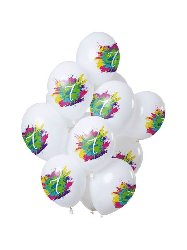 Color splash 7 jaar ballonnen 12 stuks