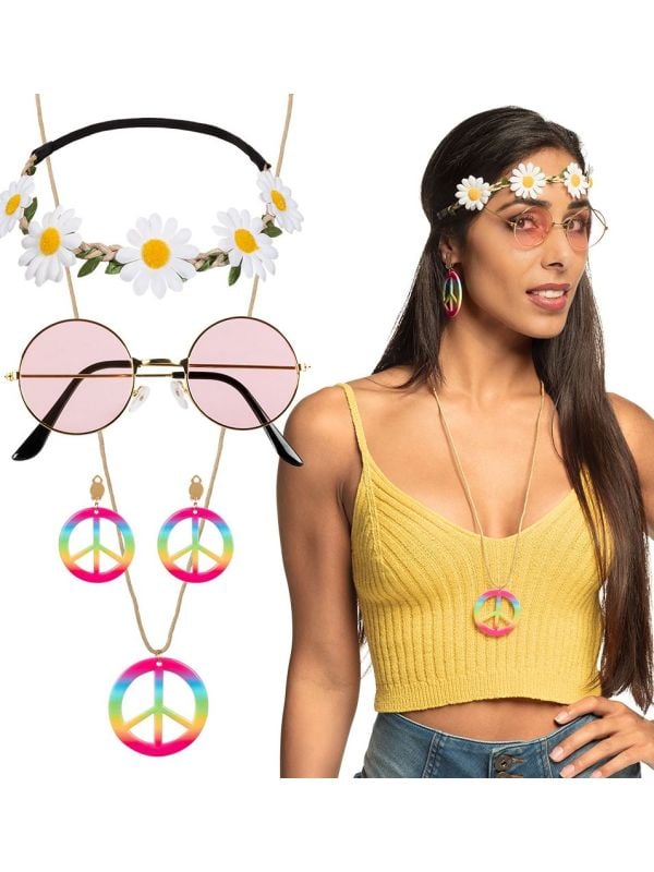 Complete hippie accessoire setje luxe