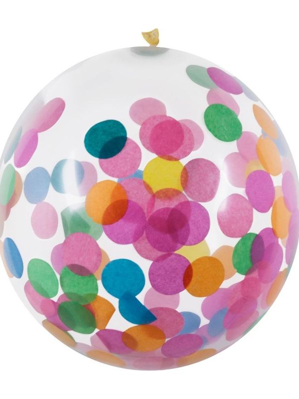 Confetti ballon meerkleurig 5x