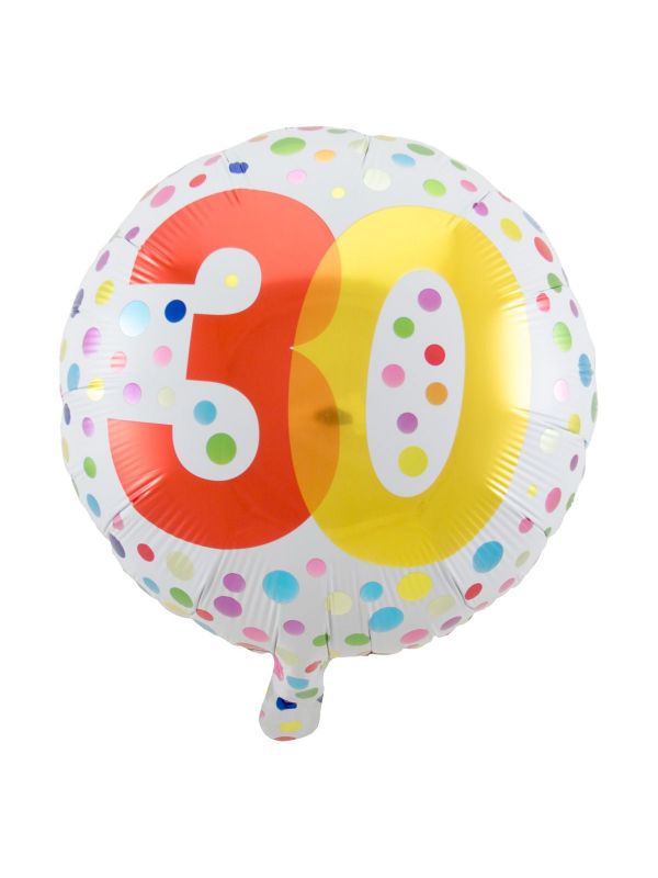 Confetti Birthday dots 30 jaar folieballon