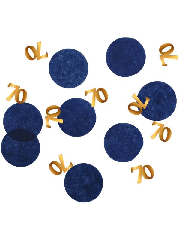 Confetti verjaardag 70 elegant true blue