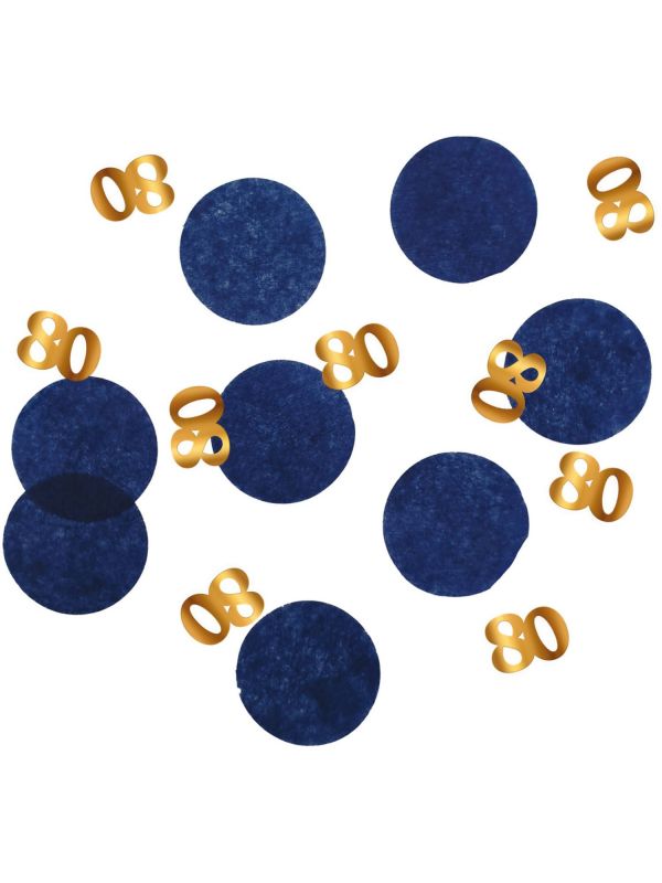 Confetti verjaardag 80 elegant true blue
