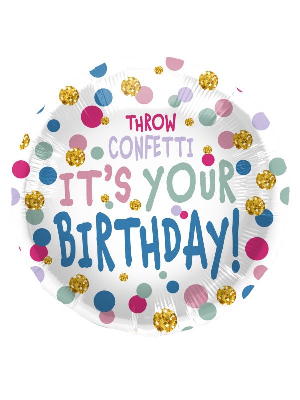 Confetti verjaardag folieballon