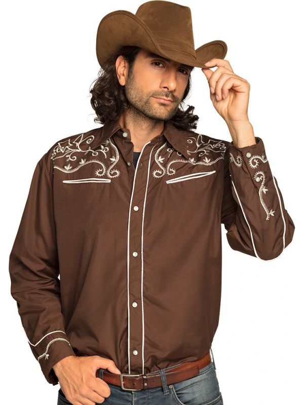 Cowboy blouse heren bruin