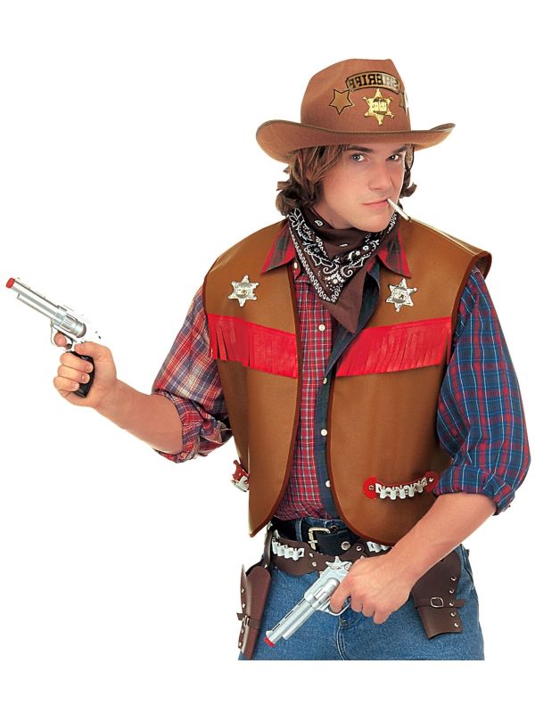 Cowboy gilet bruin heren