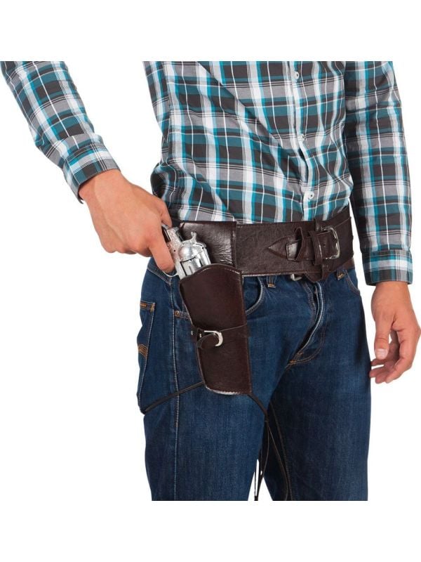 Cowboy holster met riem bruin