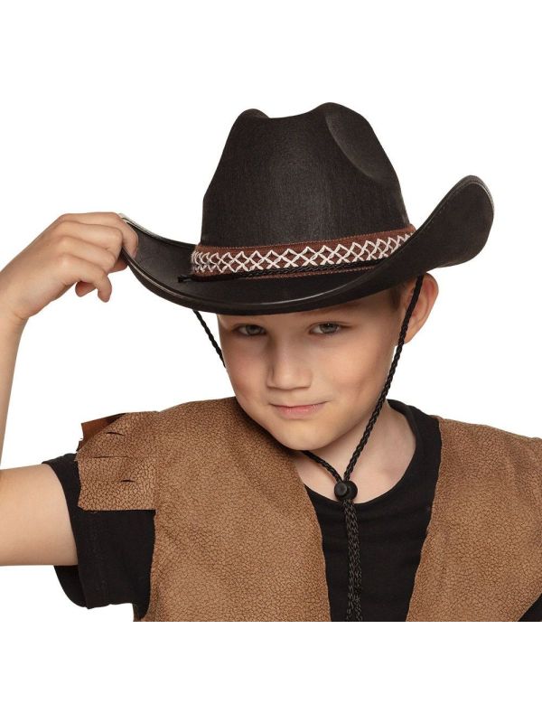 Cowboy junior hoed kind zwart