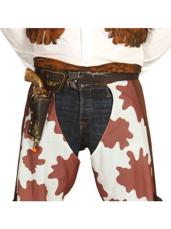 Cowboy pistool met holster bruin