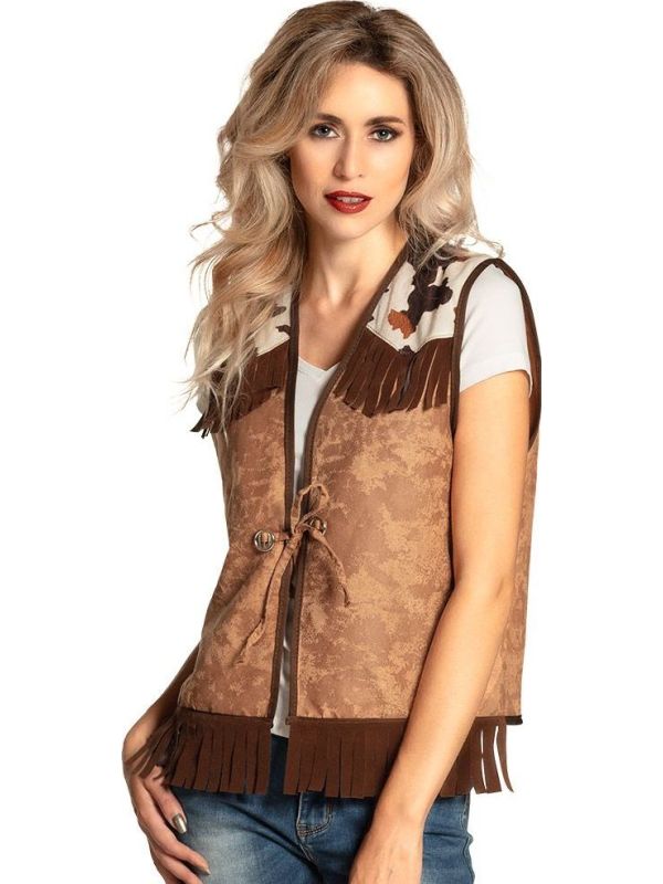 Cowboy vest volwassenen bruin