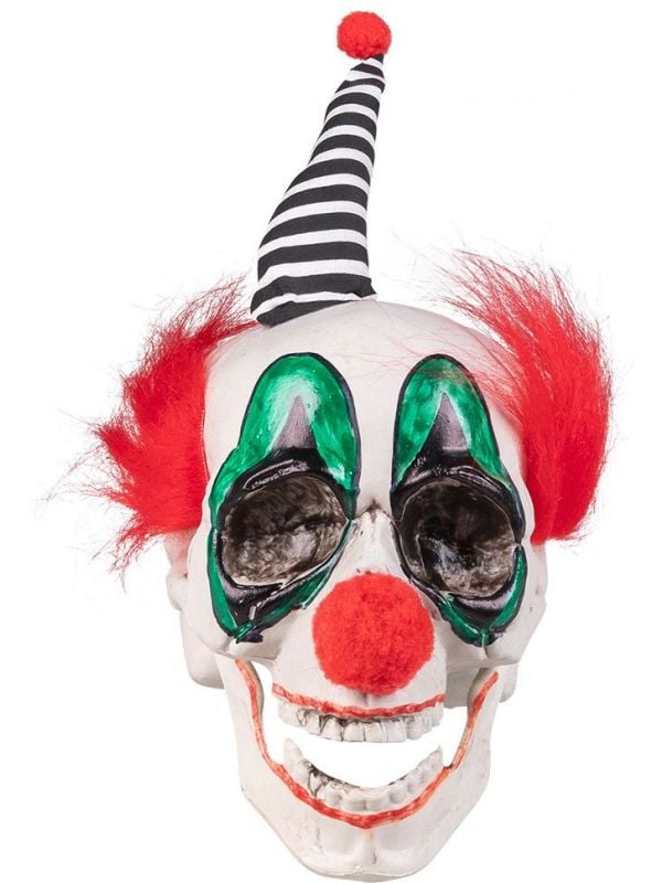 Creepy clown schedel met beweegbare kaak
