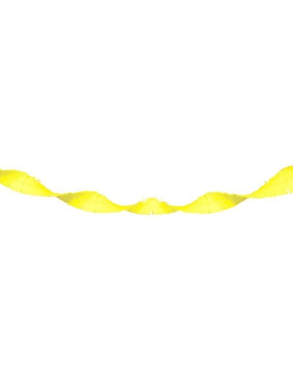 Crepe papier slinger 18 meter neon geel