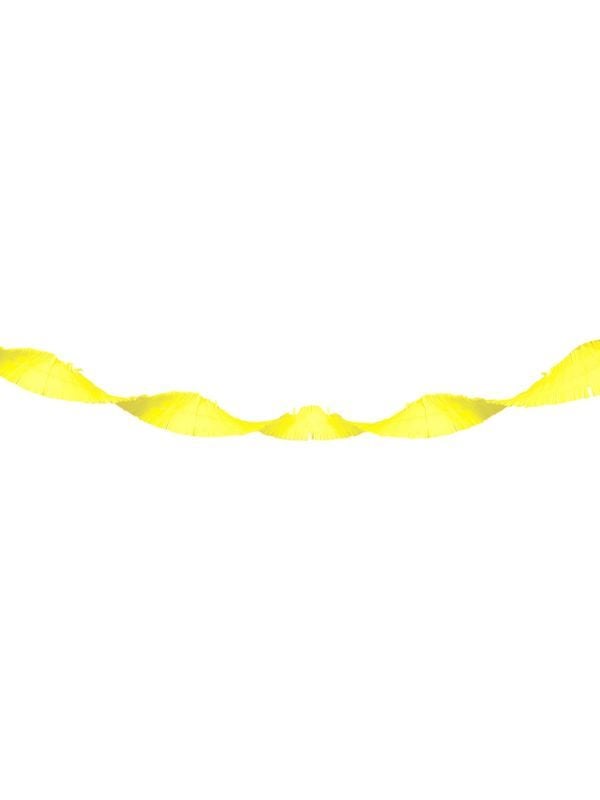 Crepe papier slinger 18 meter neon geel