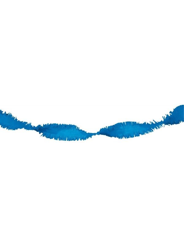 Crepe papier slinger 24 meter blauw