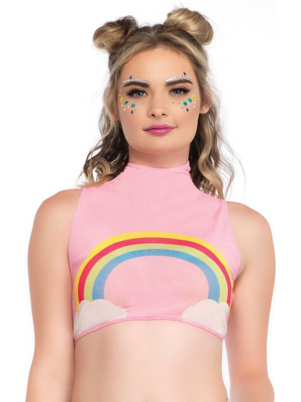 Crop top regenboog