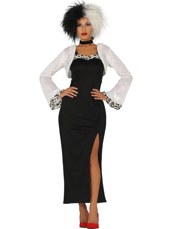 Cruella 101 dalmatiërs dames kostuum