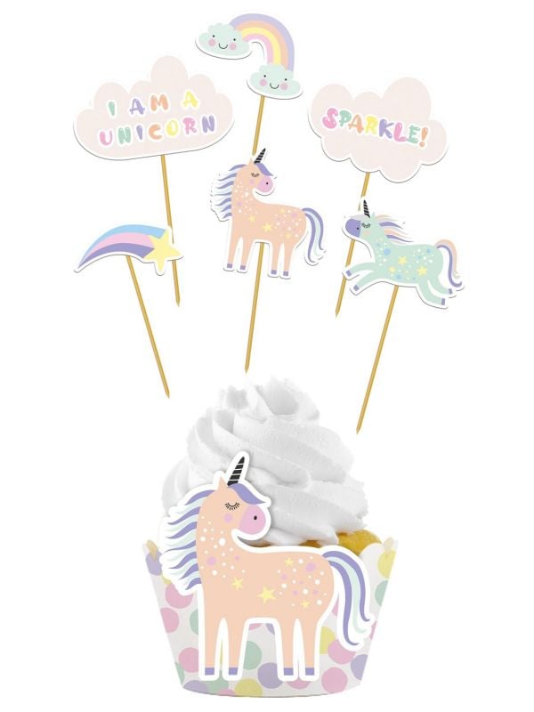 Cupcake Decoratie Set Unicorns & Rainbows