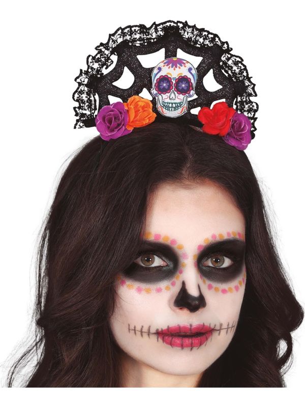 Día de Muertos met bloemen haarband main product photo