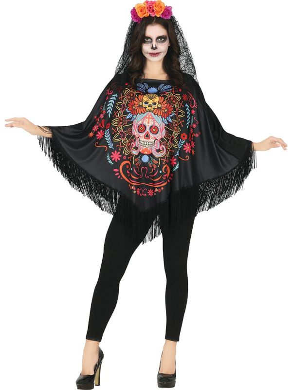 Dag van de doden poncho dames main product photo