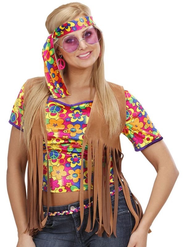 Dames hippie vest met hoofdband