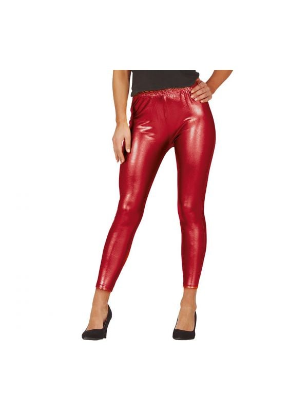 Dames legging rood metallic