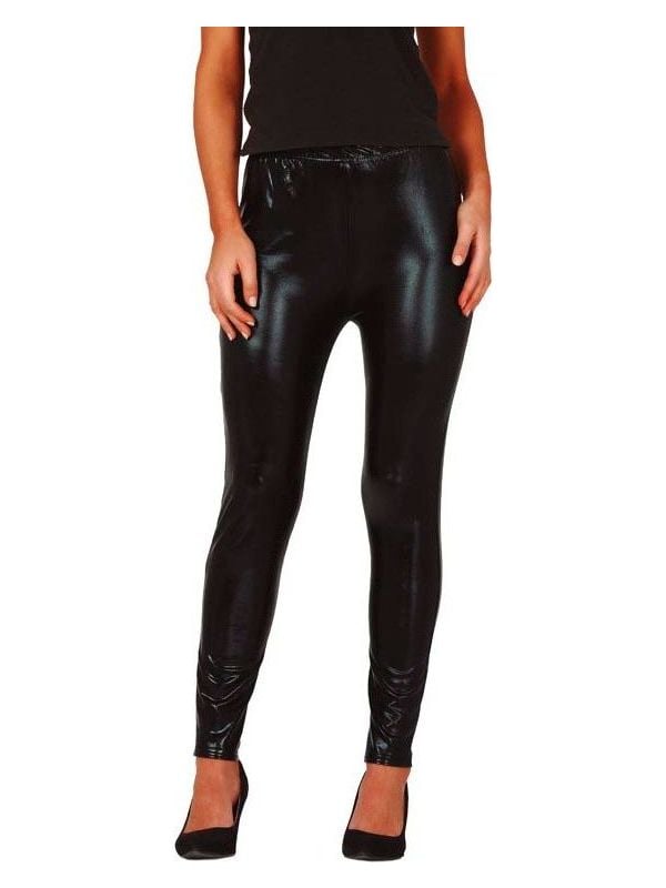 Dames legging zwart metallic