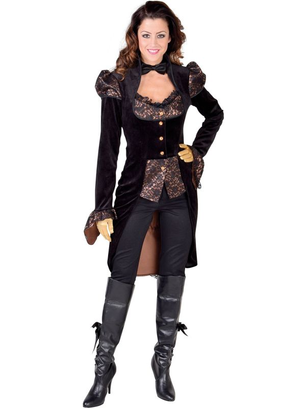 Dames steampunk jas met vest main product photo