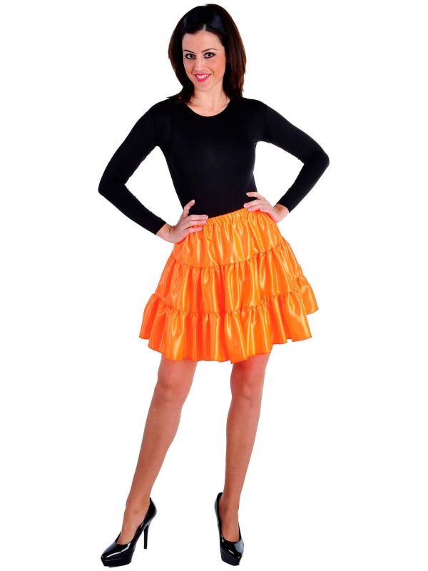 Dames volangen rok oranje main product photo