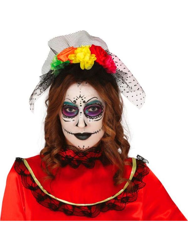 Day of the dead gekleurde haarband